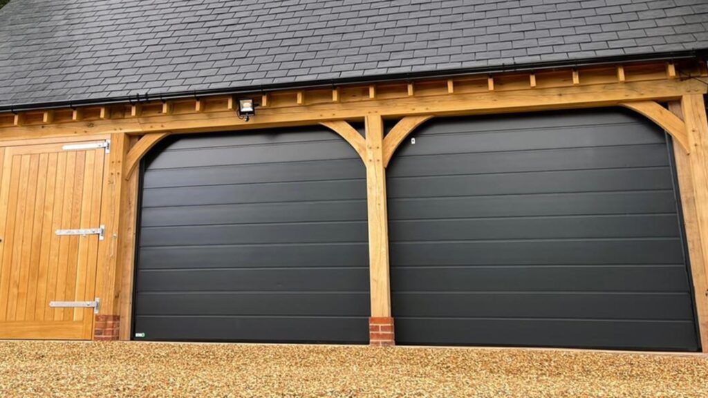 A sectional garage door