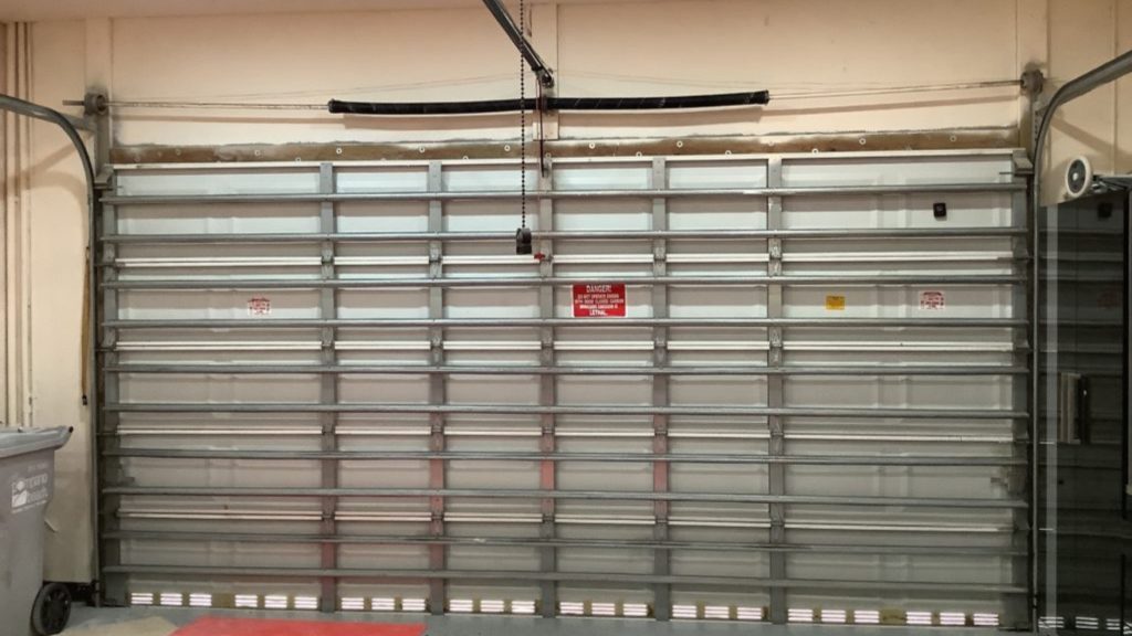 A garage door with wind code ratings