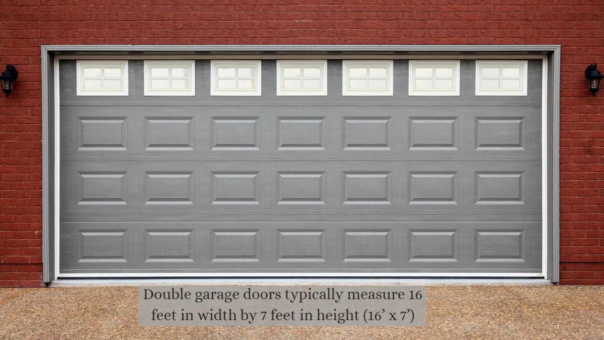 A standard double garage door