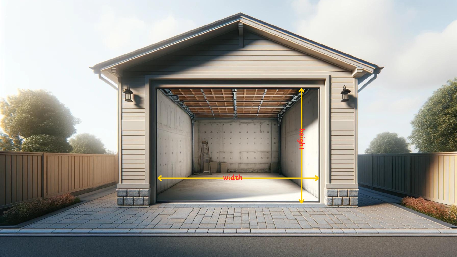 A standard sized garage door