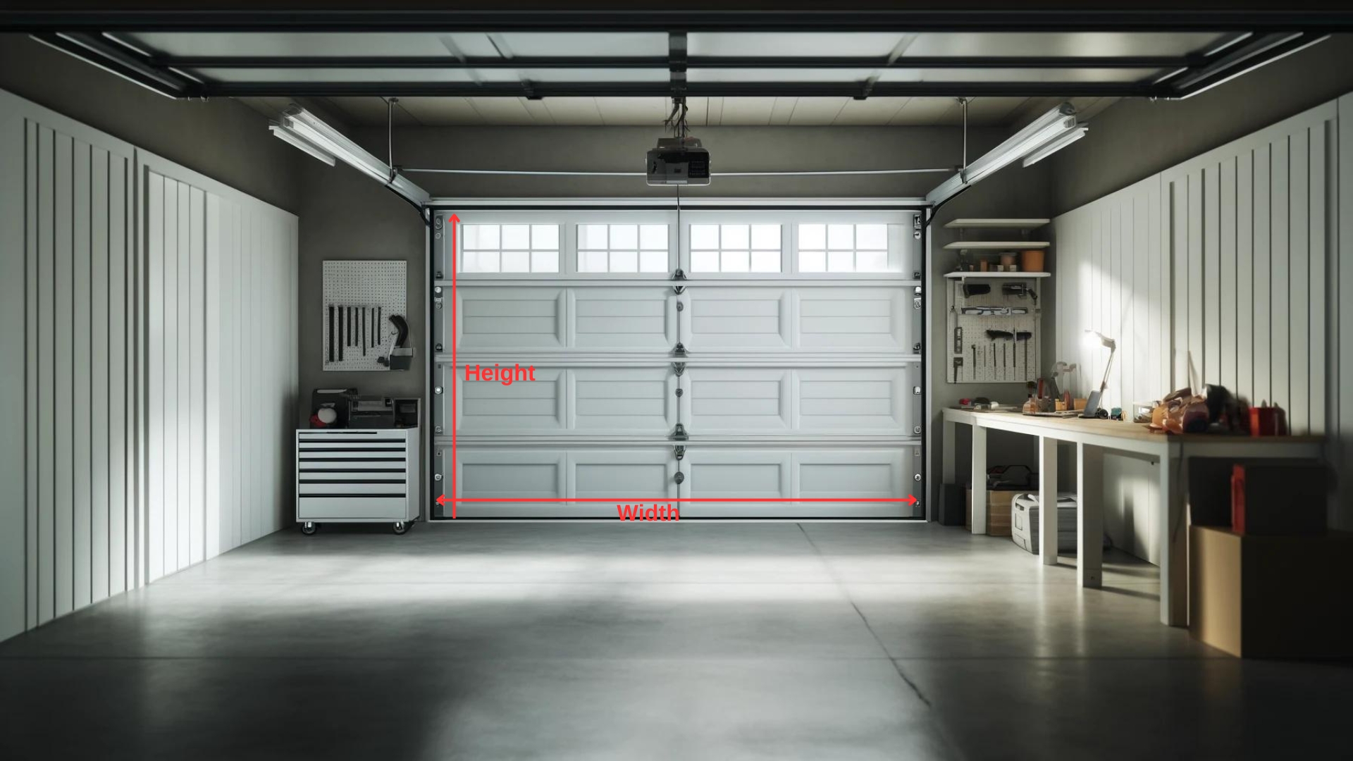 A panel lift garage door size