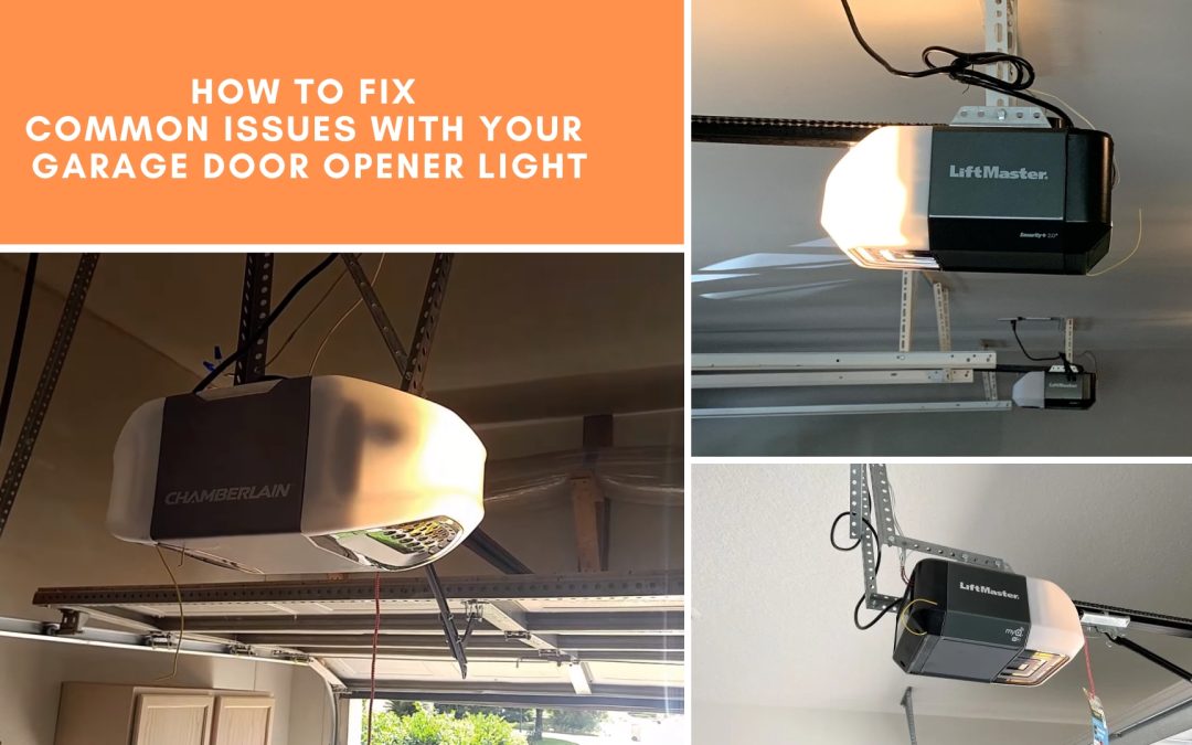 How to fix garage door opener light problems on different openers shown